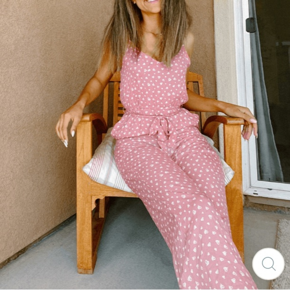 SYDNEY TIE-WAIST JUMPSUIT - LOVESTRUCK PINK